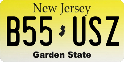 NJ license plate B55USZ