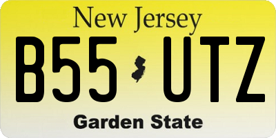 NJ license plate B55UTZ