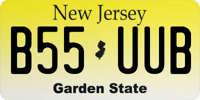 NJ license plate B55UUB