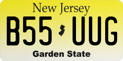 NJ license plate B55UUG