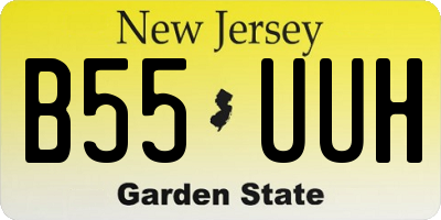 NJ license plate B55UUH