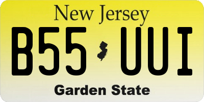 NJ license plate B55UUI