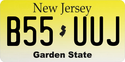 NJ license plate B55UUJ