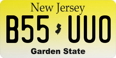 NJ license plate B55UUO