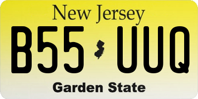 NJ license plate B55UUQ