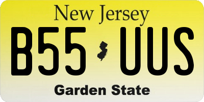 NJ license plate B55UUS