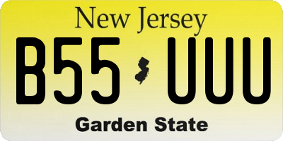 NJ license plate B55UUU