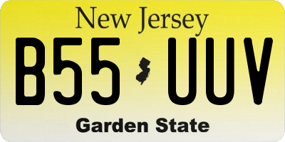 NJ license plate B55UUV