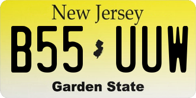 NJ license plate B55UUW