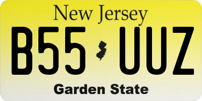 NJ license plate B55UUZ