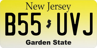 NJ license plate B55UVJ