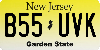 NJ license plate B55UVK