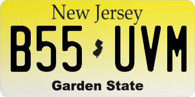 NJ license plate B55UVM