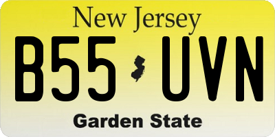 NJ license plate B55UVN
