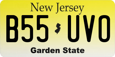 NJ license plate B55UVO