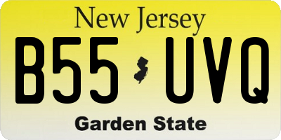 NJ license plate B55UVQ