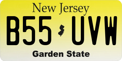 NJ license plate B55UVW