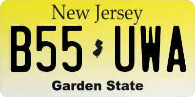 NJ license plate B55UWA