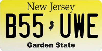 NJ license plate B55UWE