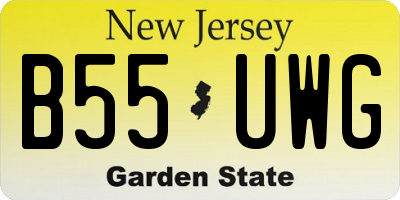 NJ license plate B55UWG