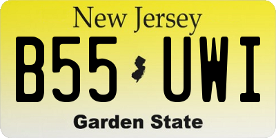 NJ license plate B55UWI