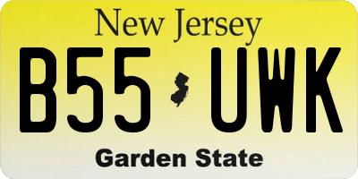 NJ license plate B55UWK