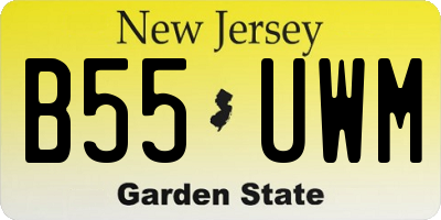 NJ license plate B55UWM