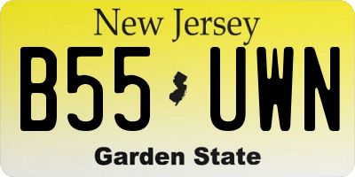 NJ license plate B55UWN