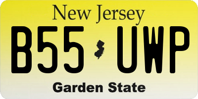NJ license plate B55UWP
