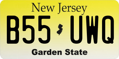 NJ license plate B55UWQ
