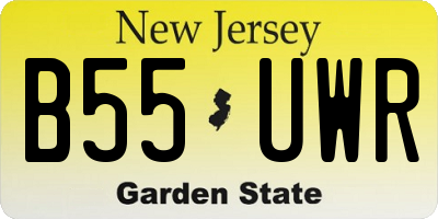 NJ license plate B55UWR