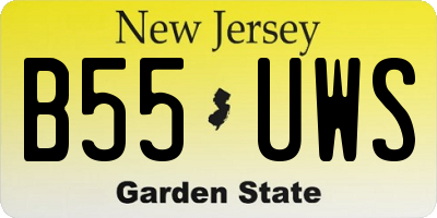 NJ license plate B55UWS
