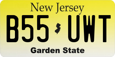 NJ license plate B55UWT