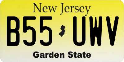 NJ license plate B55UWV