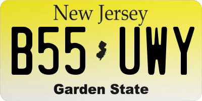 NJ license plate B55UWY