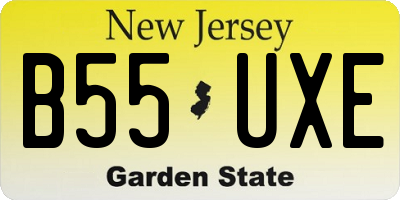 NJ license plate B55UXE
