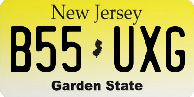 NJ license plate B55UXG