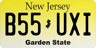 NJ license plate B55UXI
