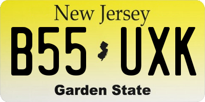 NJ license plate B55UXK
