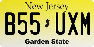 NJ license plate B55UXM