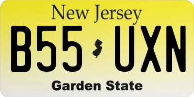 NJ license plate B55UXN