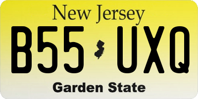 NJ license plate B55UXQ