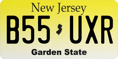 NJ license plate B55UXR
