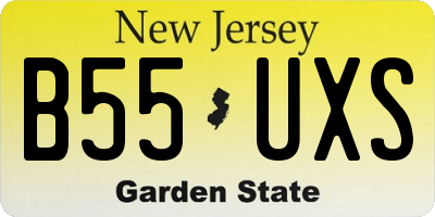 NJ license plate B55UXS