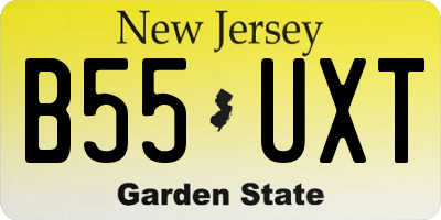 NJ license plate B55UXT