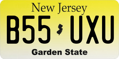 NJ license plate B55UXU