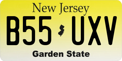 NJ license plate B55UXV