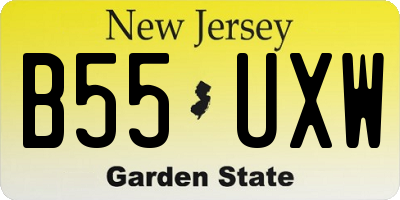 NJ license plate B55UXW