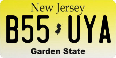 NJ license plate B55UYA