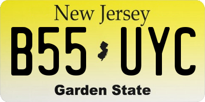 NJ license plate B55UYC